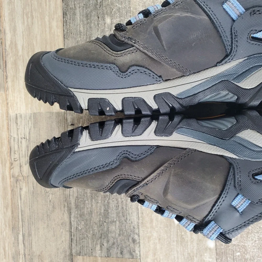 Keen Ridge Flex Womens Hiking Shoes Sz 9 Steel Gray Hydrangea Waterproof Sneaker